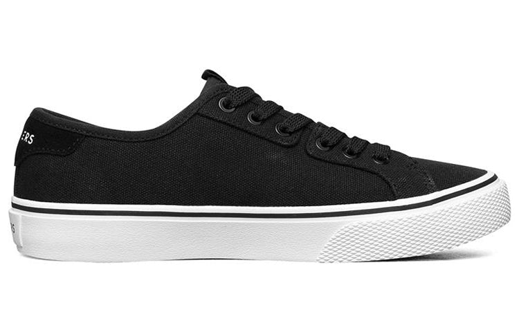 (WMNS) Skechers V'Lites Low-Top Sneakers Black/White 66666261-BKW