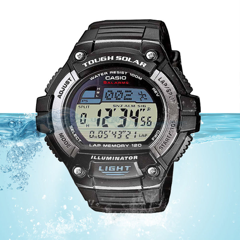 Casio Retro Stylish Digital Watch 'Silver Black' W-S220-1AJH