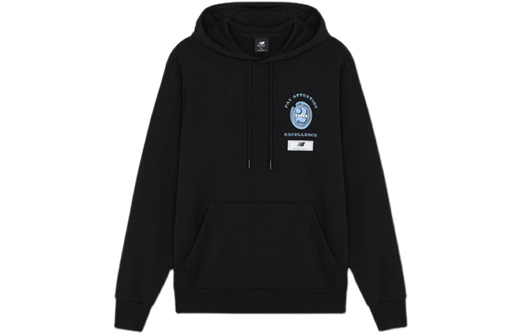New Balance Men's New Balance Alphabet Character Printing Pattern Hooded Long Sleeves Black MT13929-BK