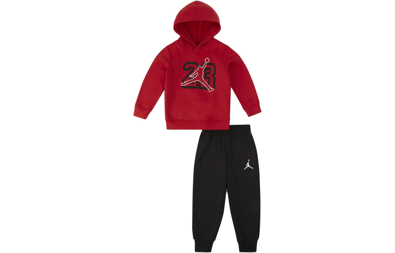 (PS) Air Jordan 23 Jumpman Fleece Pullover Hoodie Set 'Red Black' FZ1744-010