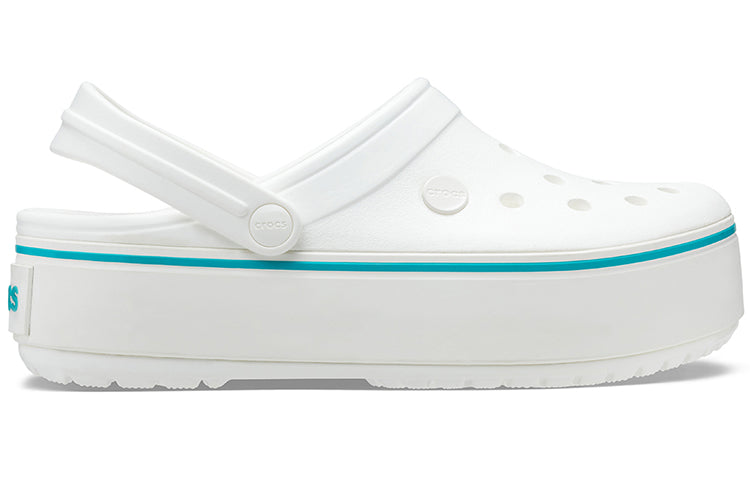 (WMNS) Crocs Lightweight Cozy Outdoor Beach White Blue Sandals 'White Blue' 205434-1E0