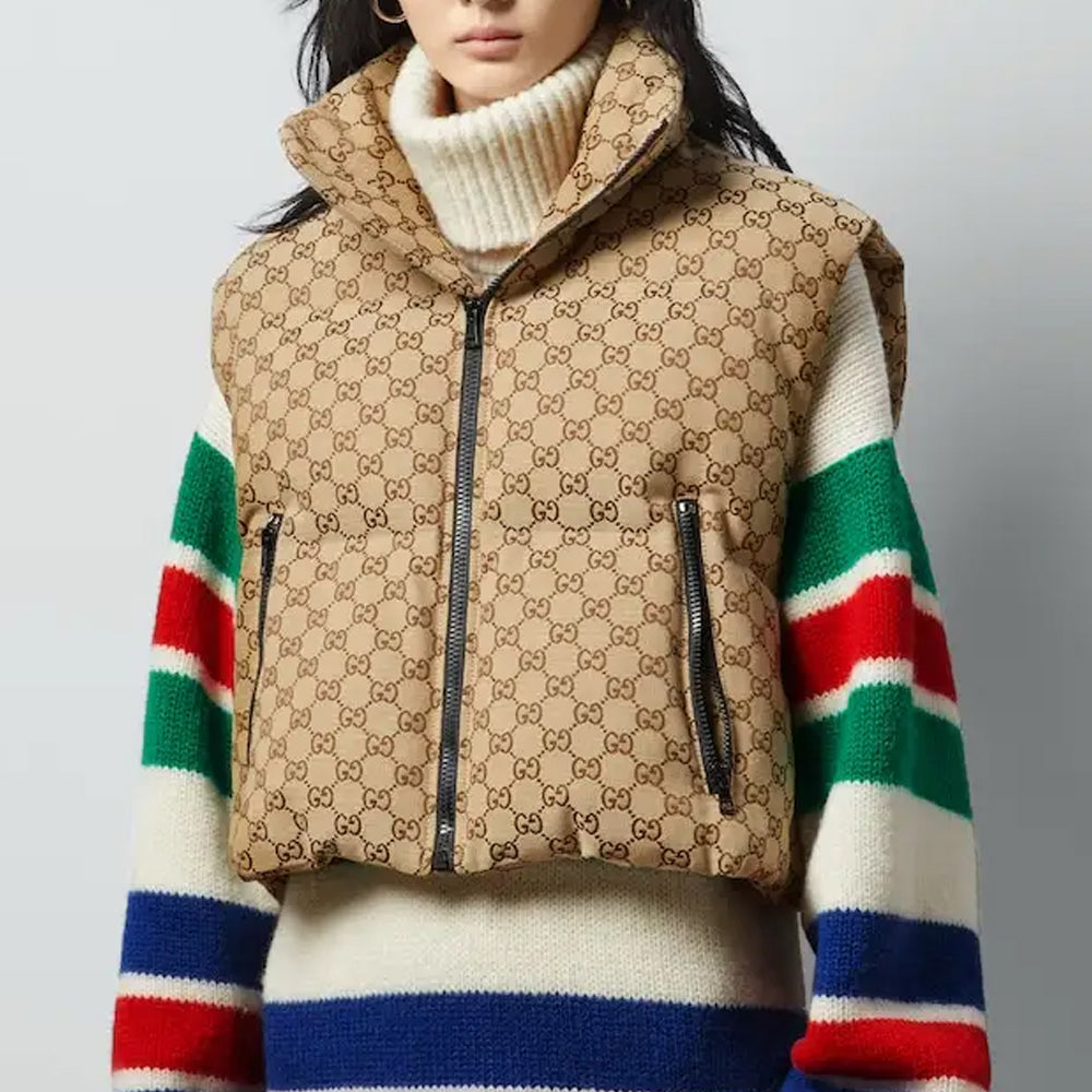 (WMNS) Gucci GG Canvas Padded Vest 'Beige' 776838-ZAPIO-2190