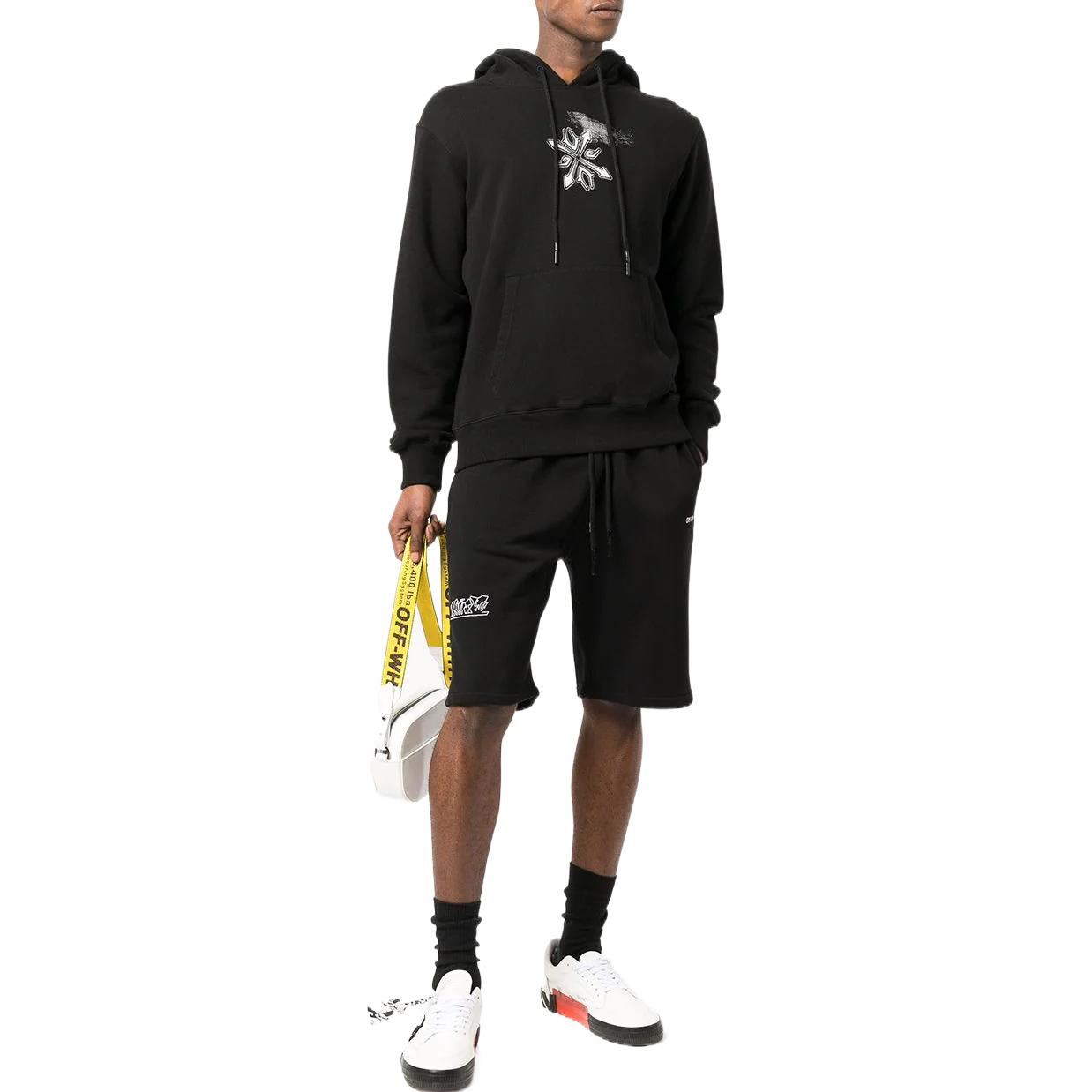 Off-White SS22 Logo Printing Sports Shorts Loose Fit Black OMCI013S22FLE0071001