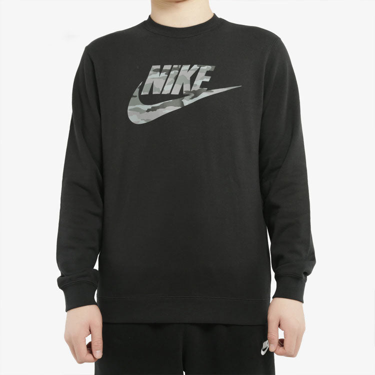 Nike camouflage front logo long sleeves sweatshirt 'Black' CU4526-010