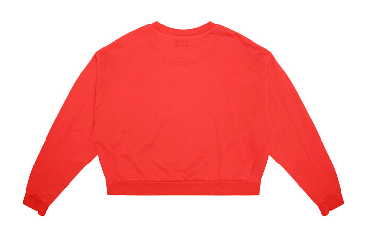 (WMNS) Levi's Round Neck Solid Color Long Sleeves Hoodie Red 85630-0000