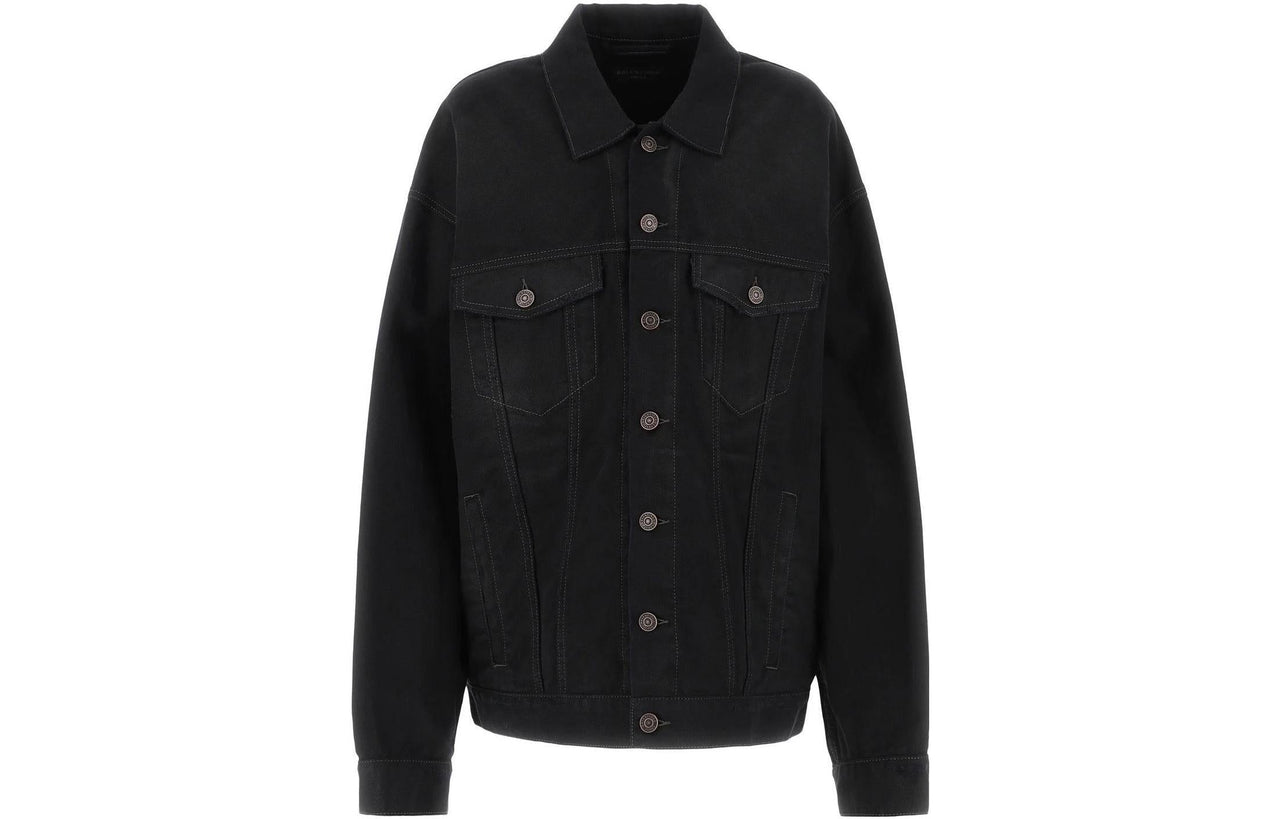 Balenciaga Gaffer Taped Political Campaign Denim Jacket 'Black' 724651TNW111700