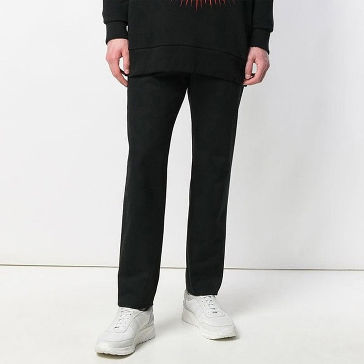 Men's Gucci SS21 Solid Color Cotton Casual Loose Long Pants/Trousers Black 519546-Z396H-1000