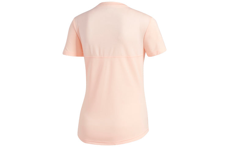 (WMNS) adidas Own The Run Sports Short Sleeve Tee 'White Pink' DX1975