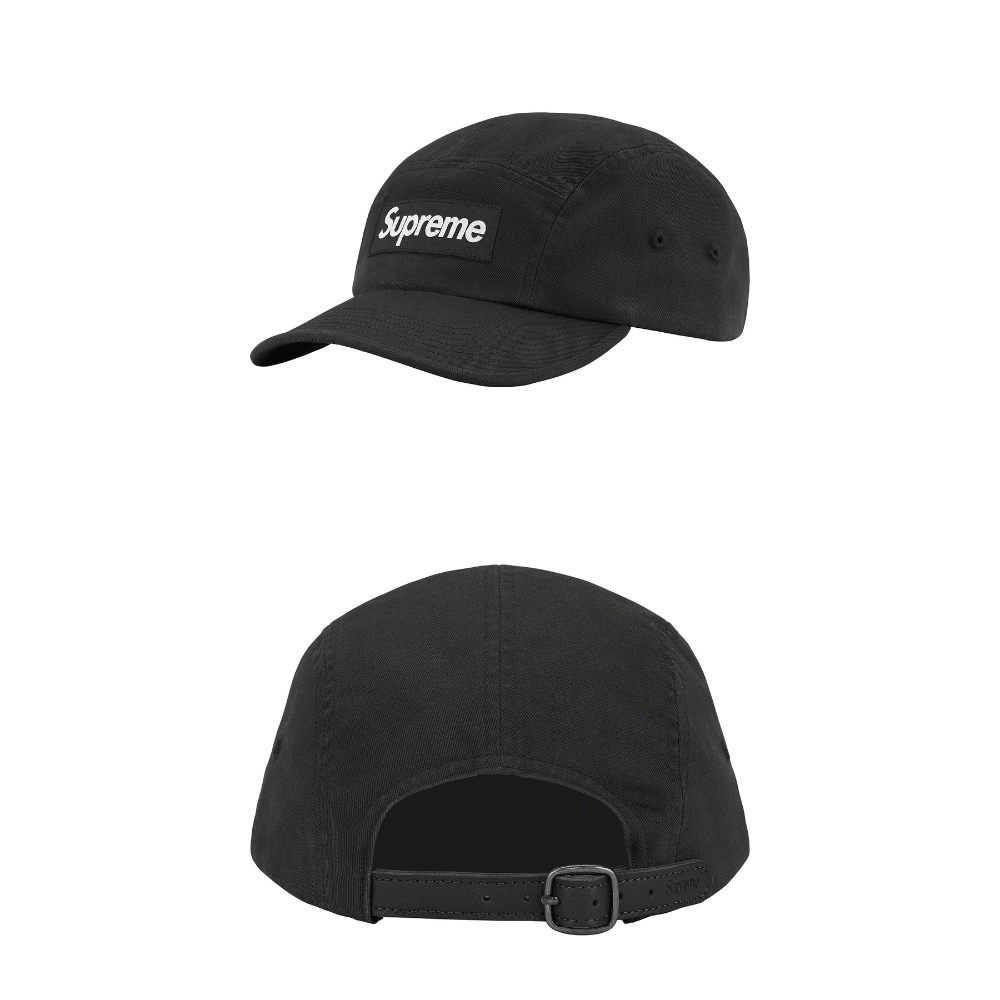 Supreme Washed Chino Twill Camp Cap 'Black White' SUP-FW22-108