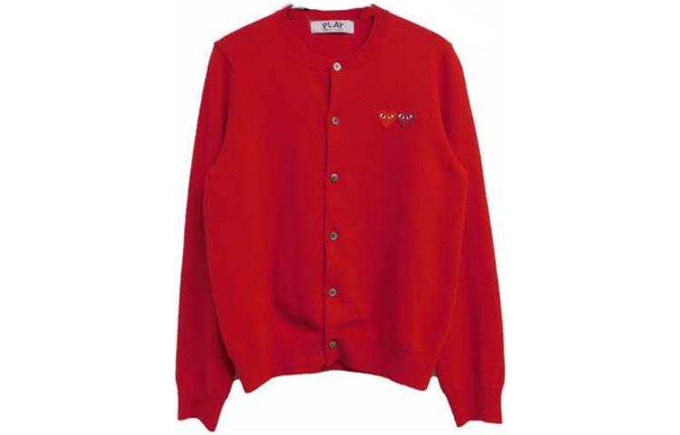 (WMNS) COMME des GARCONS PLAY كارديجان بشعار مزدوج "أحمر" AZ-N057-051-5