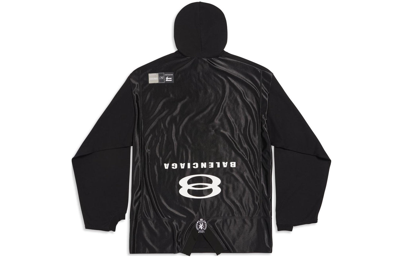 (WMNS) Balenciaga Unity Sports Icon Deconstructed Long Sleeve T-shirt 'Black White' 768067TPVG91070