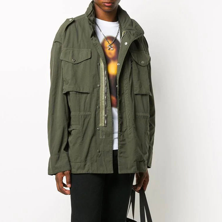 Off-White FW20 Arrow Logo Sports Coat Men's Green OMEL012E20FAB0025610