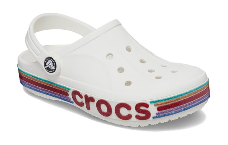 (GS) Crocs Bayaband Rainbow Glitter Clogs 'White Red' 209731-100