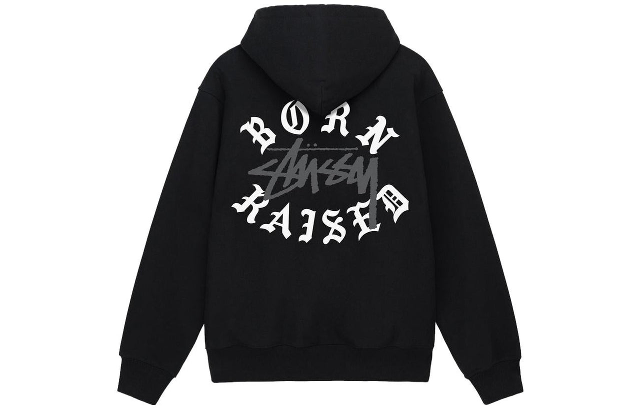 هودي بسحاب بشعار Stussy x Born X Raised باللون الأسود 3973855