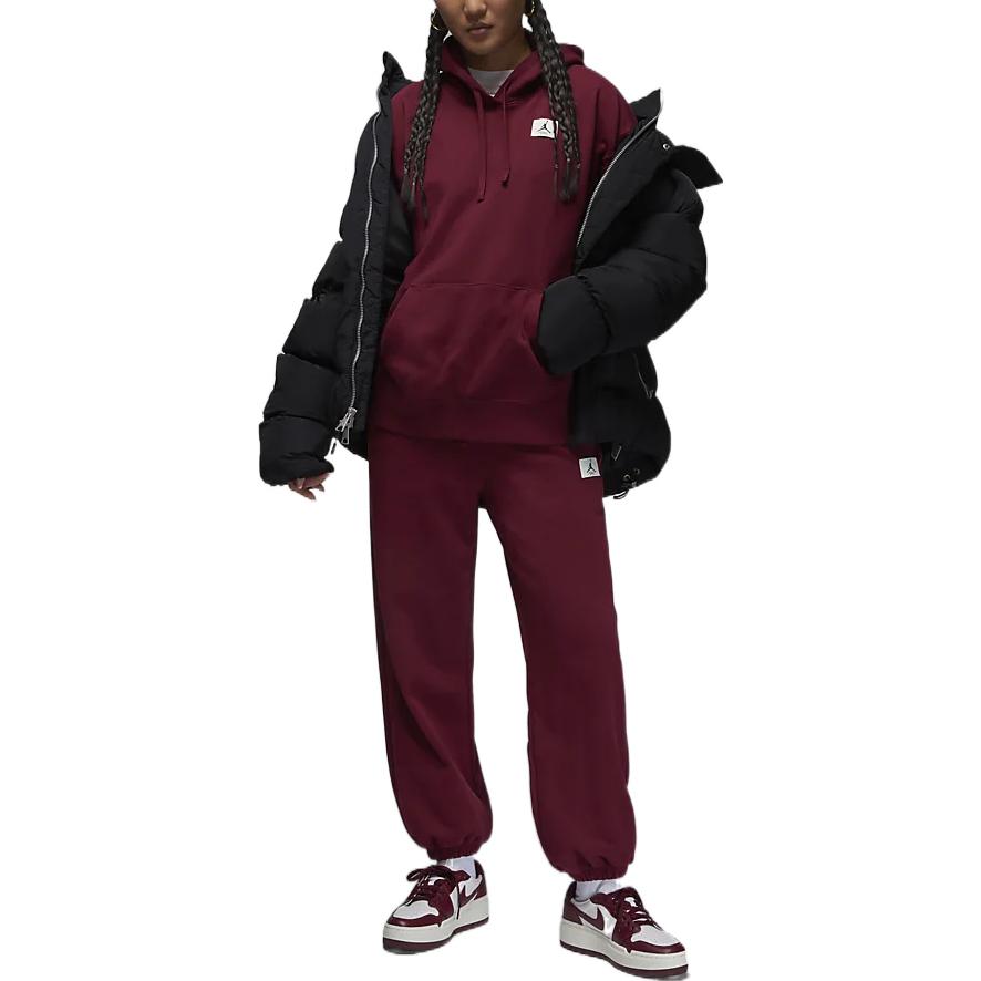 (WMNS) Air Jordan Flight Fleece Hoodie 'Claret' DQ4604-645