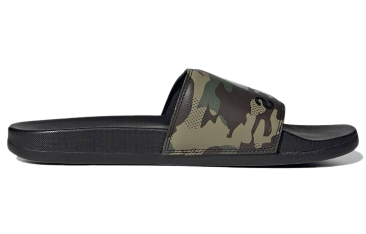 adidas Adilette Comfort Sandals Casual Sports Slippers Black Green Camouflage Unisex 'Black Green' GW1053