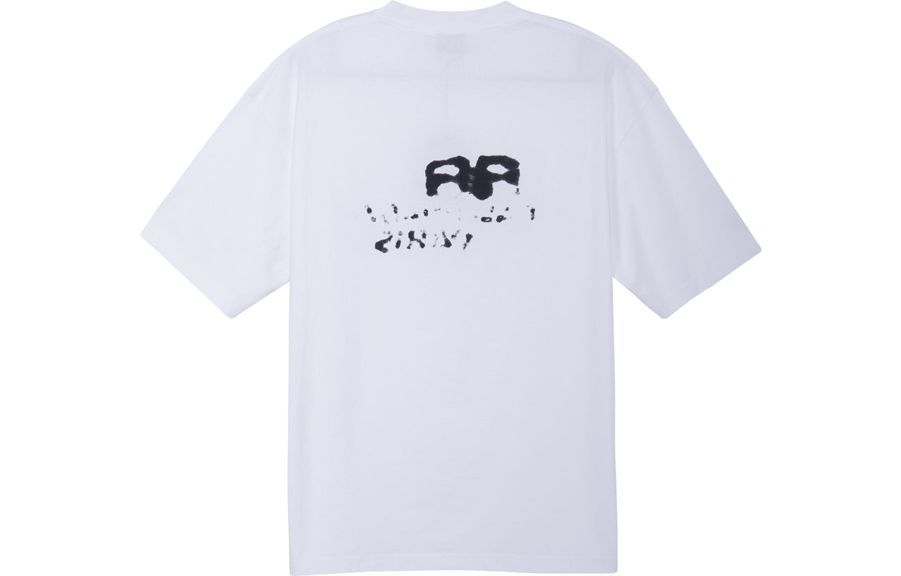 Balenciaga Hand-Drawn BB Icon T-Shirt Medium Fit 'White Black' 612966TNVN49040