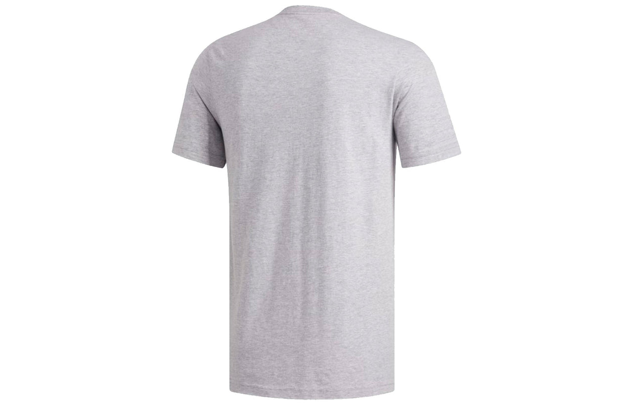 adidas Logo Printing Round Neck Short Sleeve Gray GM5084