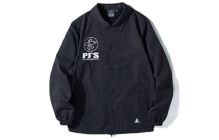 PJ's Vigor Surf Multi-Color Surf Coach Jacket Unisex Black 20SSJK1008-P