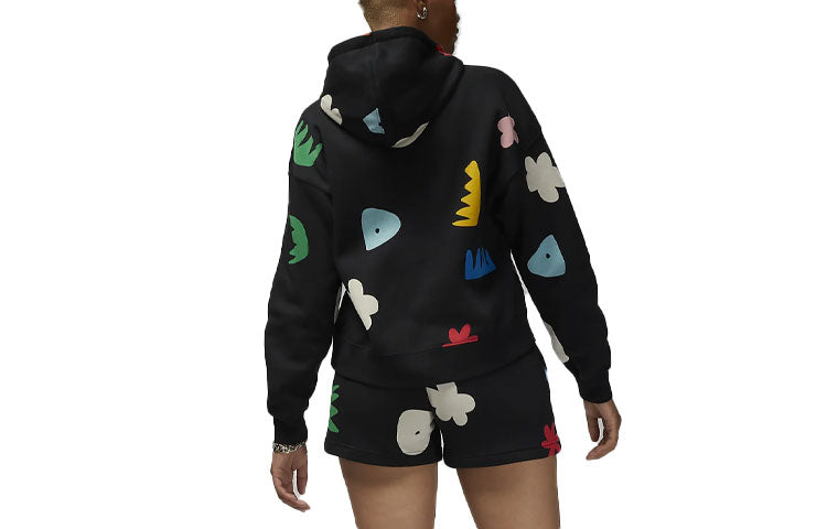 (WMNS) Air Jordan Artist Series by Mia Lee Fleece Hoodie 'Black' DQ4606-010