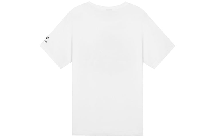 New Balance Casual Sports Pattern Printing Loose Short Sleeve Couple Style White AMT12361-WT
