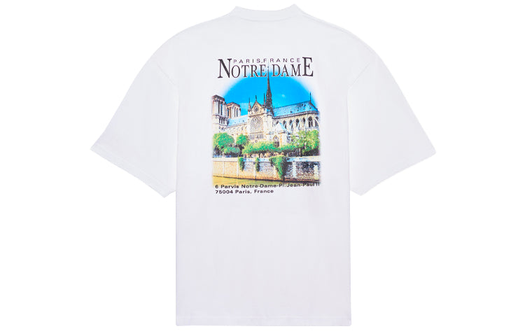 Balenciaga Sacr Cur Alphabet Printing Pattern Round Neck Short Sleeve White 641532TJVH69000