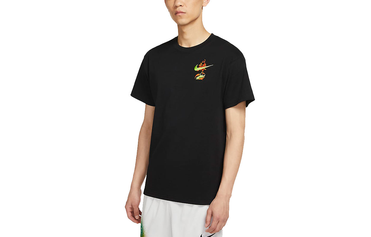Nike Printing Loose Basketball Sports Short Sleeve Pickled Pepper Paul George Black DO2320-010