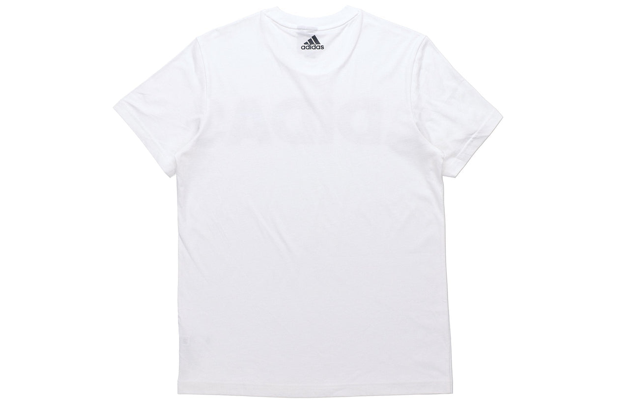 adidas Logo Large Alphabet Printing Short Sleeve White DZ1986