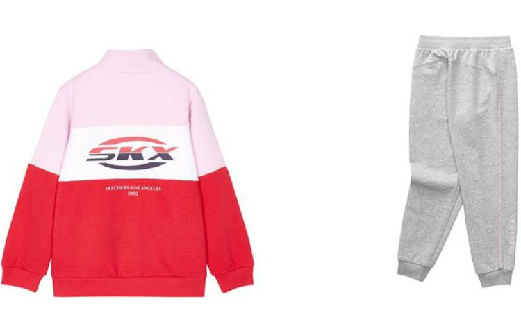 (GS) Skechers SKX Classic Alliance Series Knit Suit 'Red Grey' P122G018