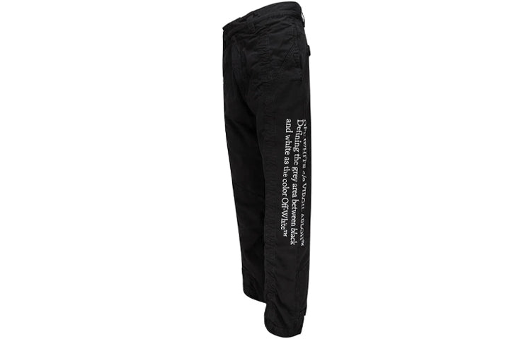 Off-White FW20 Printing Trousers Men Black OMCF016E20FAB0011001