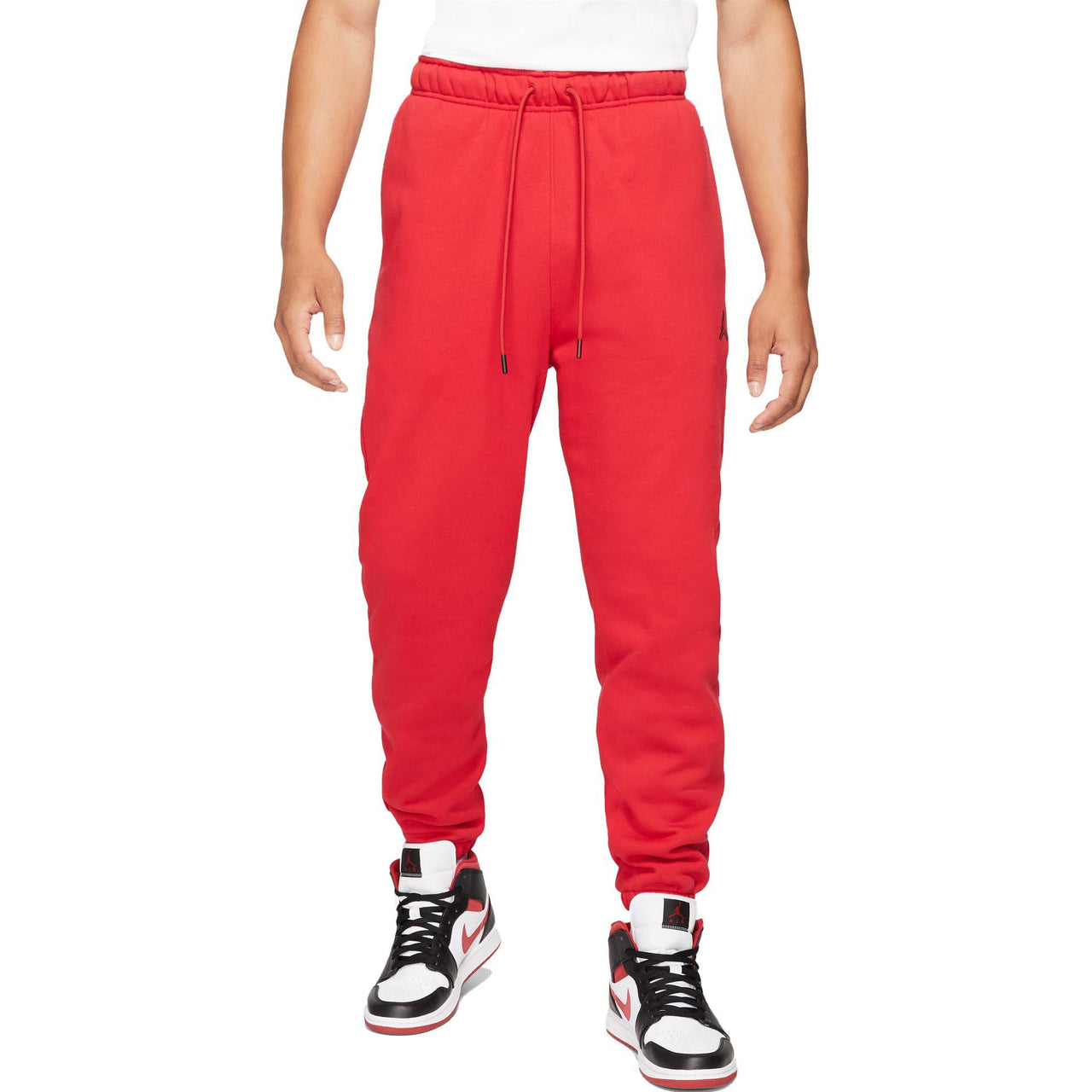 Men's Air Jordan Essentials Solid Color Logo Printing Drawstring Lacing Bundle Feet Sports Pants/Trousers/Joggers Red DA9820-687