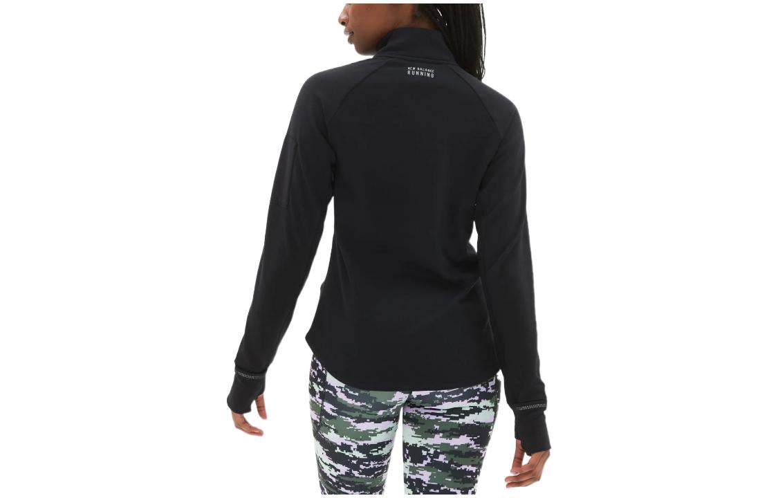 (WMNS) New Balance Heat Grid Half Zip Top 'Black' WT23252-BK