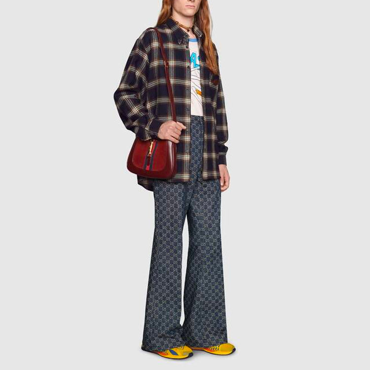 Gucci Check Wool Shirt With Interlocking G 'Navy' 648854-Z8AMJ-4310