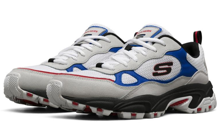 Skechers Stamina Running Shoes White/Black/Blue 51706-WBK