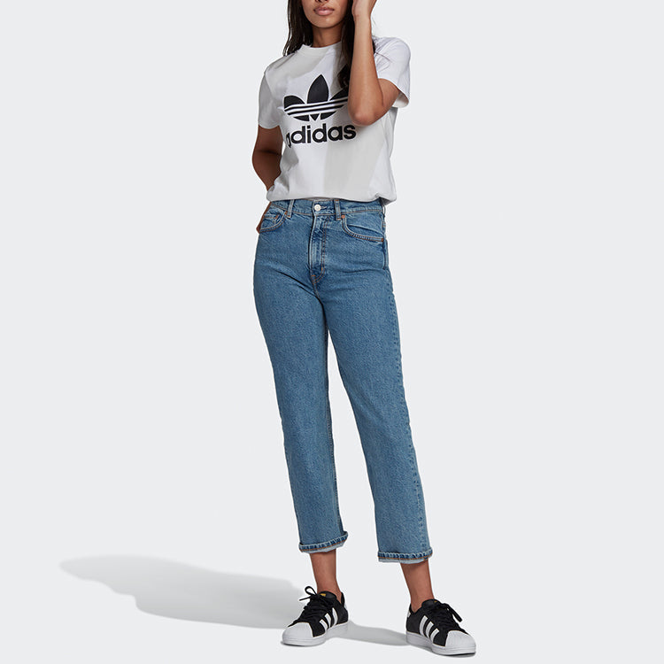 (WMNS) adidas originals Trefoil Tee Logo Printing Sports Round Neck Short Sleeve White T-Shirt GN2899