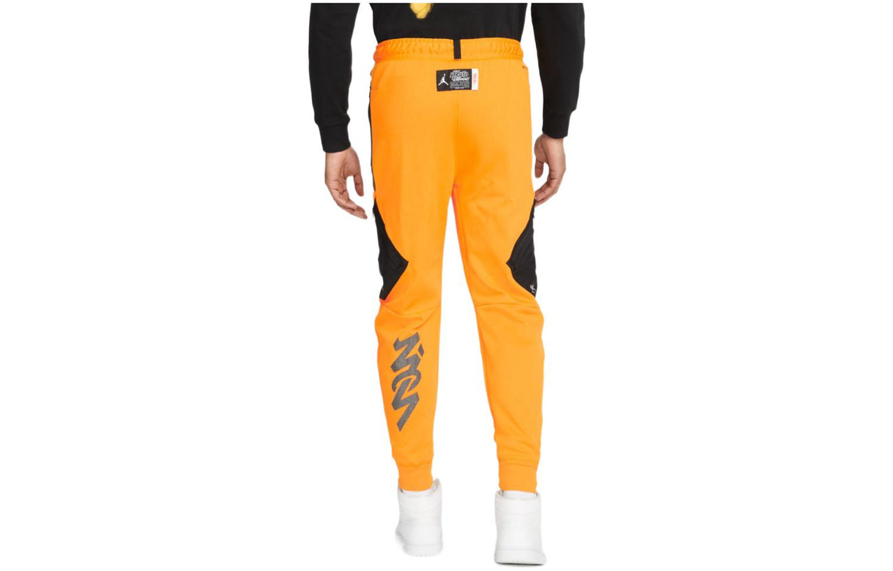 Men's Air Jordan x Zion Naruto Crossover Contrasting Colors Alphabet Athleisure Casual Sports Pants Yellow DO6599-833