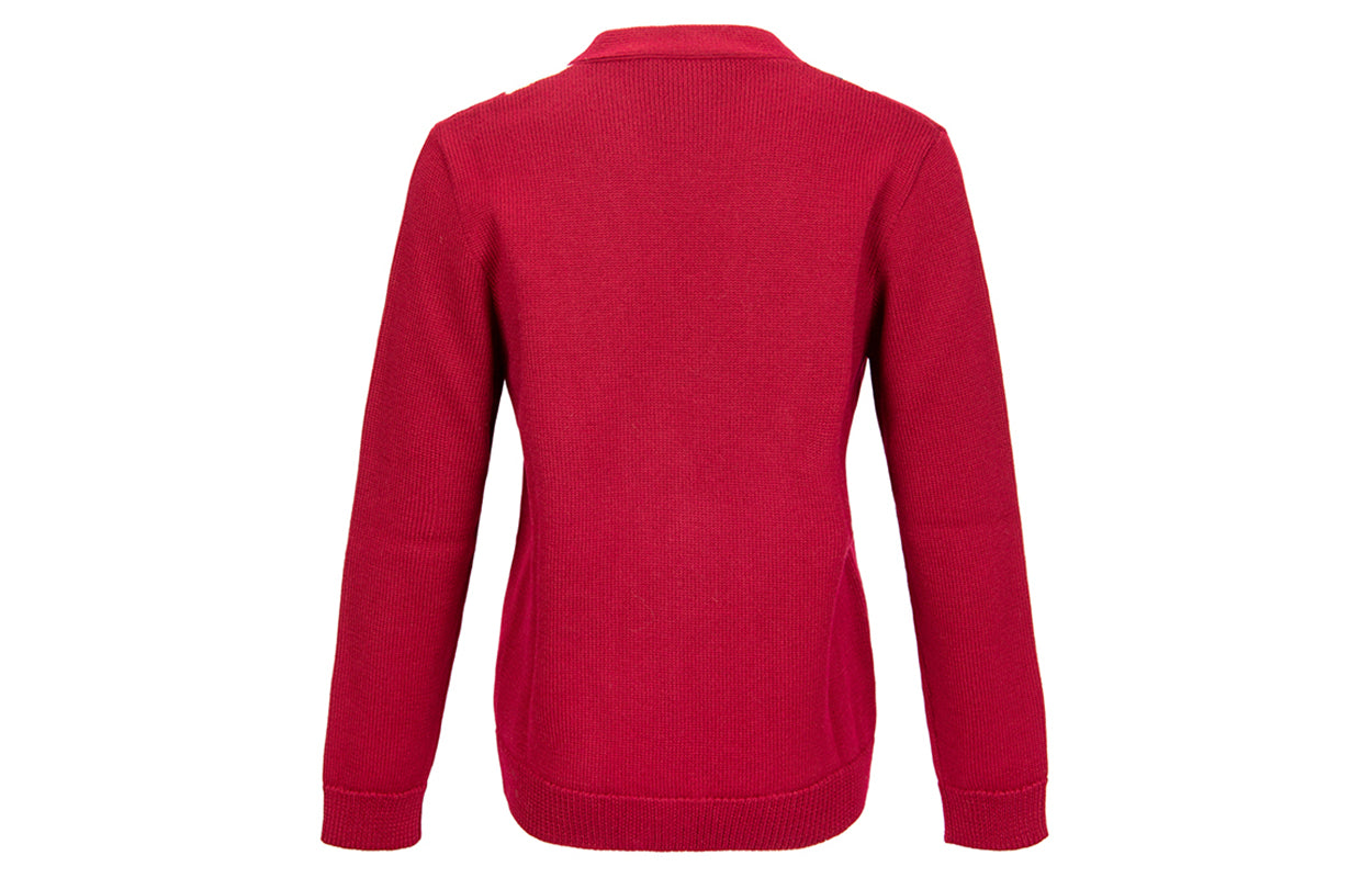 Men's Gucci Logo Badge Stripe Wool Knitting Cardigan Wool Sweater Red 545764-XKAEA-6066