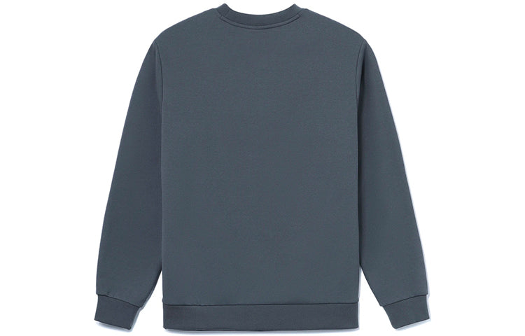 Li-Ning Gym Series Alphabet Embossing Solid Color Fleece Lined Round Neck Pullover 'Dark Grey' AWDR671-2