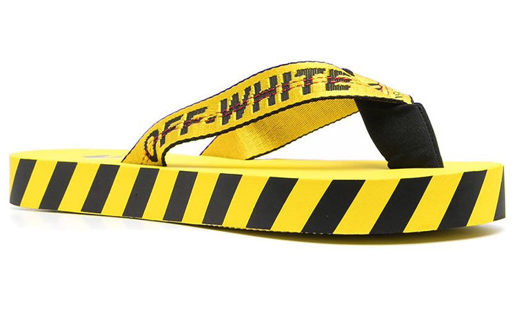 Off-White Industrial Flip Flops 'Logo Tape - Yellow' OMIC002R21MAT0021810