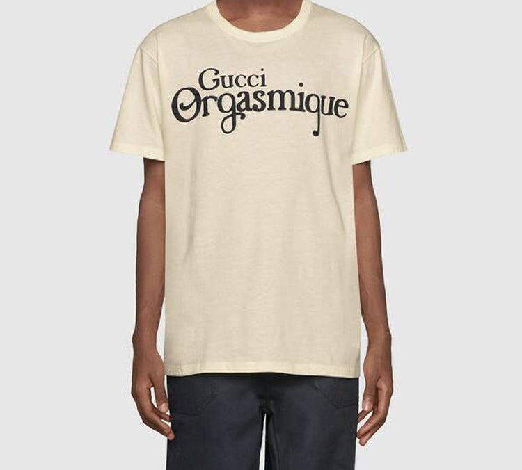 Gucci French Letter Round Neck For Men Gray White 548334-XJCKZ-9232