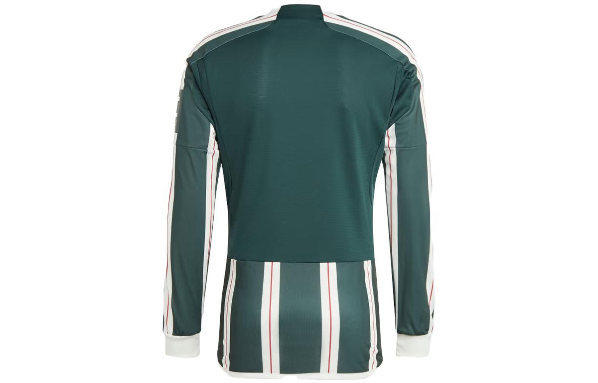 adidas Manchester United 23/24 Long Sleeve Away Jersey 'Green White' IA7223