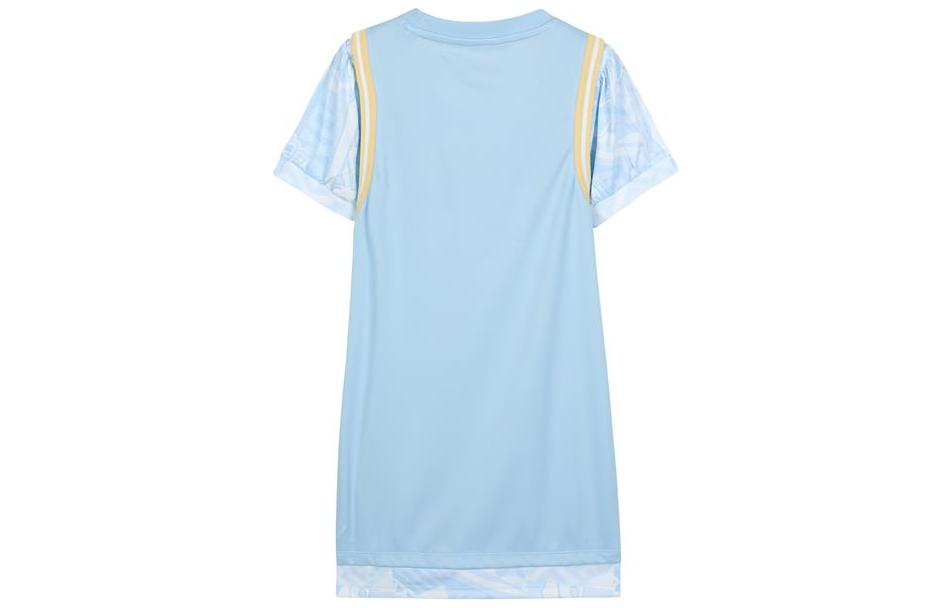 (GS) Skechers Letter Printed Short Sleeve Dress 'Blue Purple' P223G024