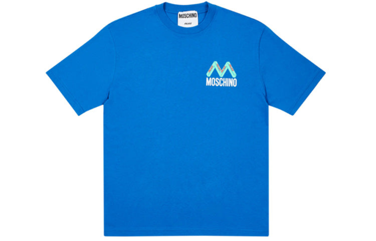 PALACE Moschino Crossover Back Large Alphabet logo Short Sleeve Unisex Blue ZCA070313181290
