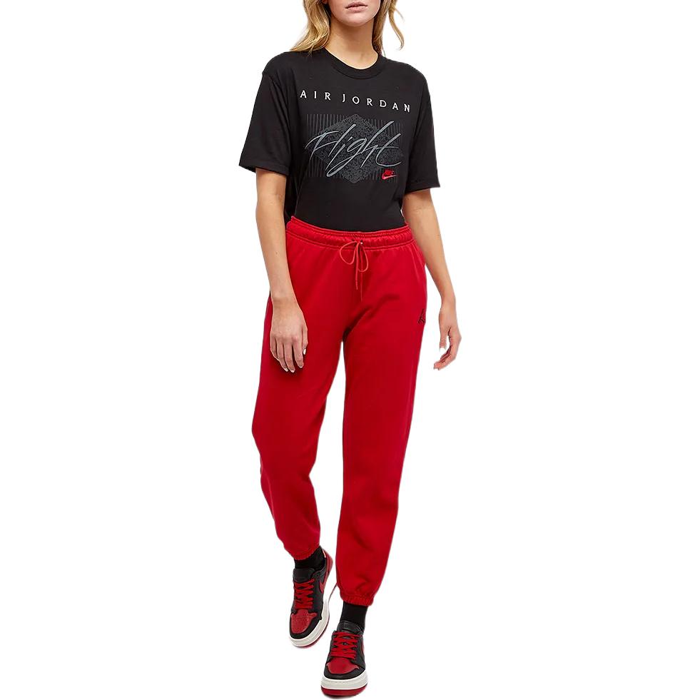 Air Jordan Solid Color Embroidered Lacing Bundle Feet Sports Pants Women's Red DN4575-687
