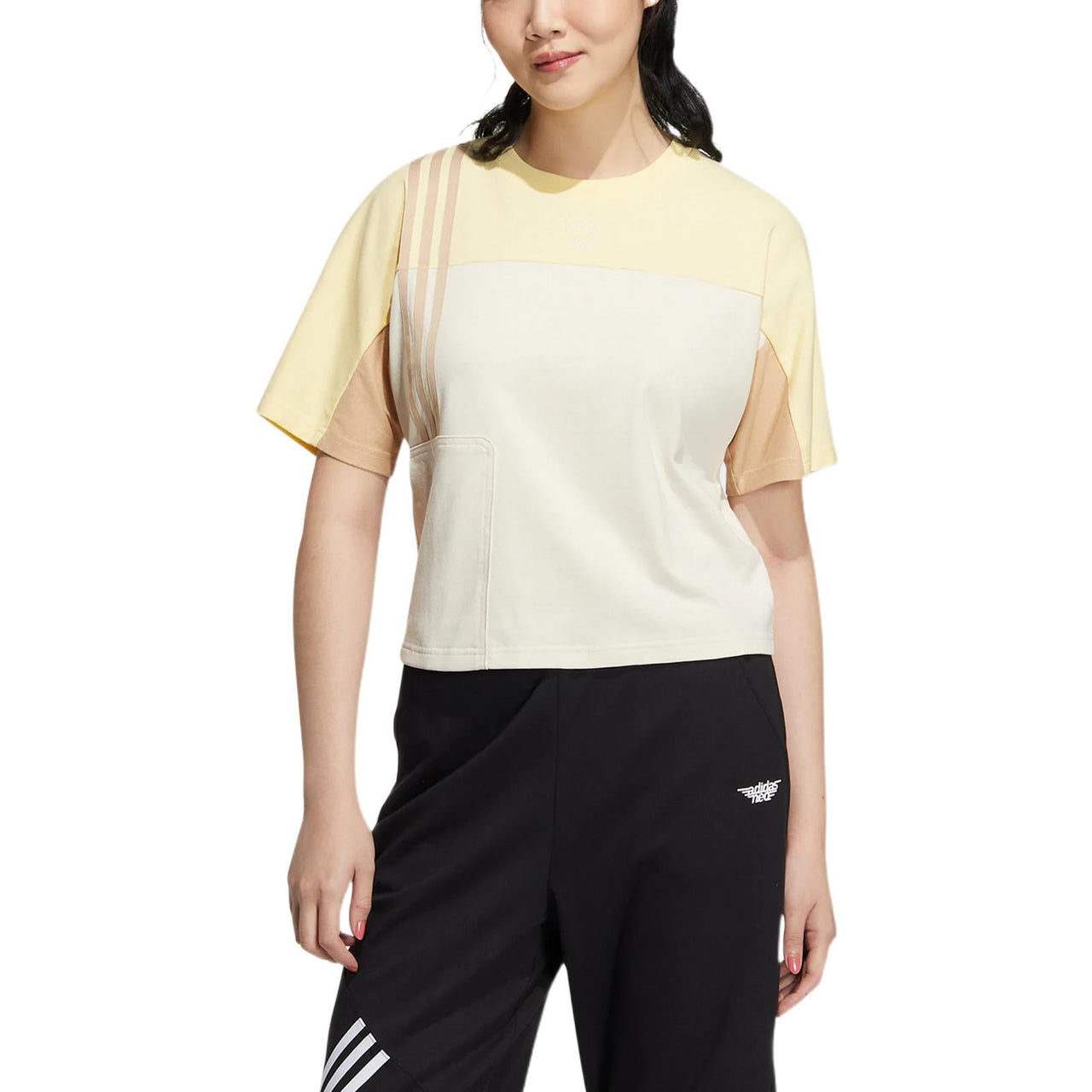 (WMNS) adidas Neo Util T-Shirts 'White Yellow' HN2348