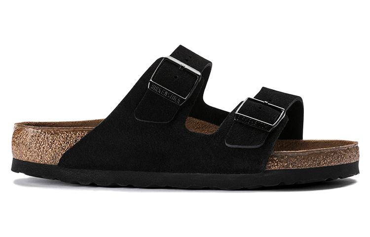 Birkenstock Arizona Soft Footbed Suede Leather Narrow Fit 'Black' 0951323