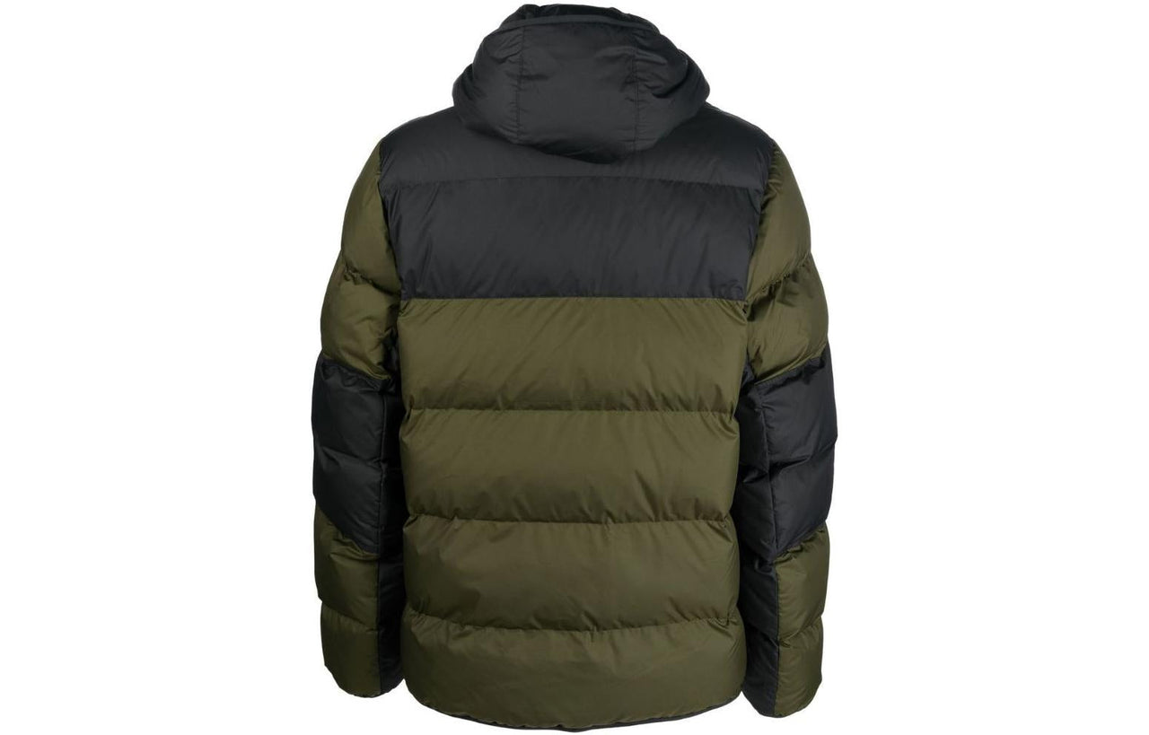 Men's Nike Logo Zipper Hooded Long Sleeves Green Down Jacket DX2040-011