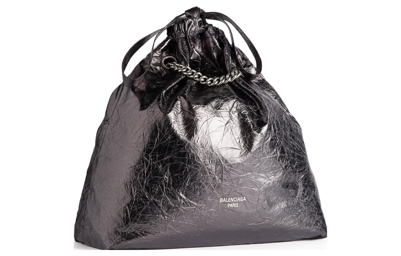 (WMNS) Balenciaga Crush Medium Tote Bag Metallized 'Grey' 7429412AATG1314
