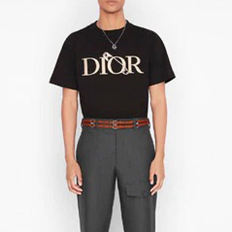 DIOR Knitted Crewneck Short Sleeve For Men Black 043J625B0554-C981