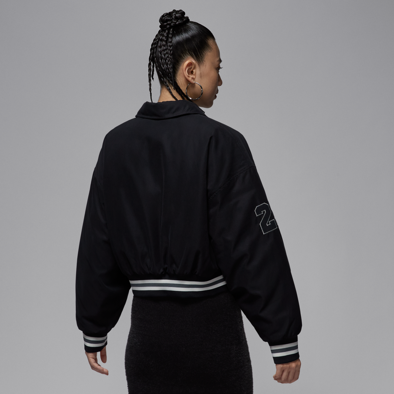 (WMNS) Air Jordan Brooklyn Therma-Fit Varsity Jacket 'Black' HV0404-010